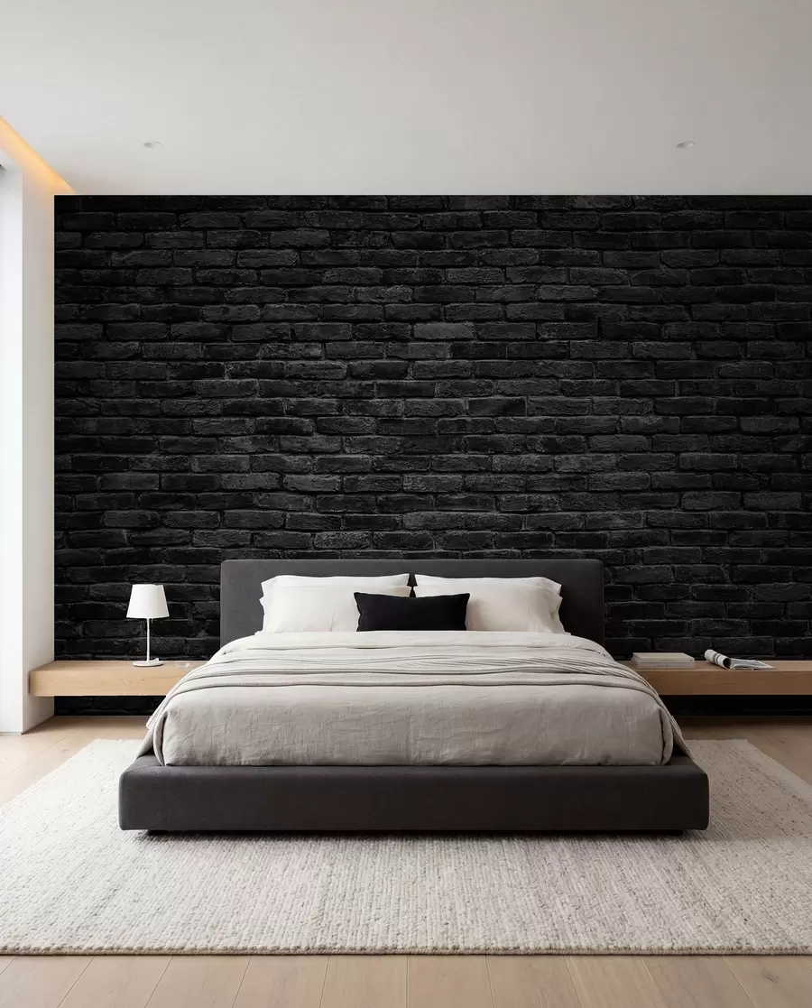 wall murals Тапета од црне цигле u53027