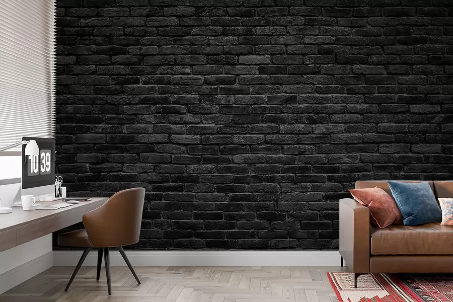 wall murals Тапета од црне цигле u53027