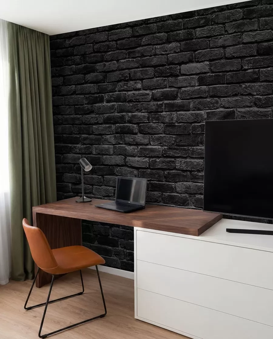 wall murals Тапета од црне цигле u53027