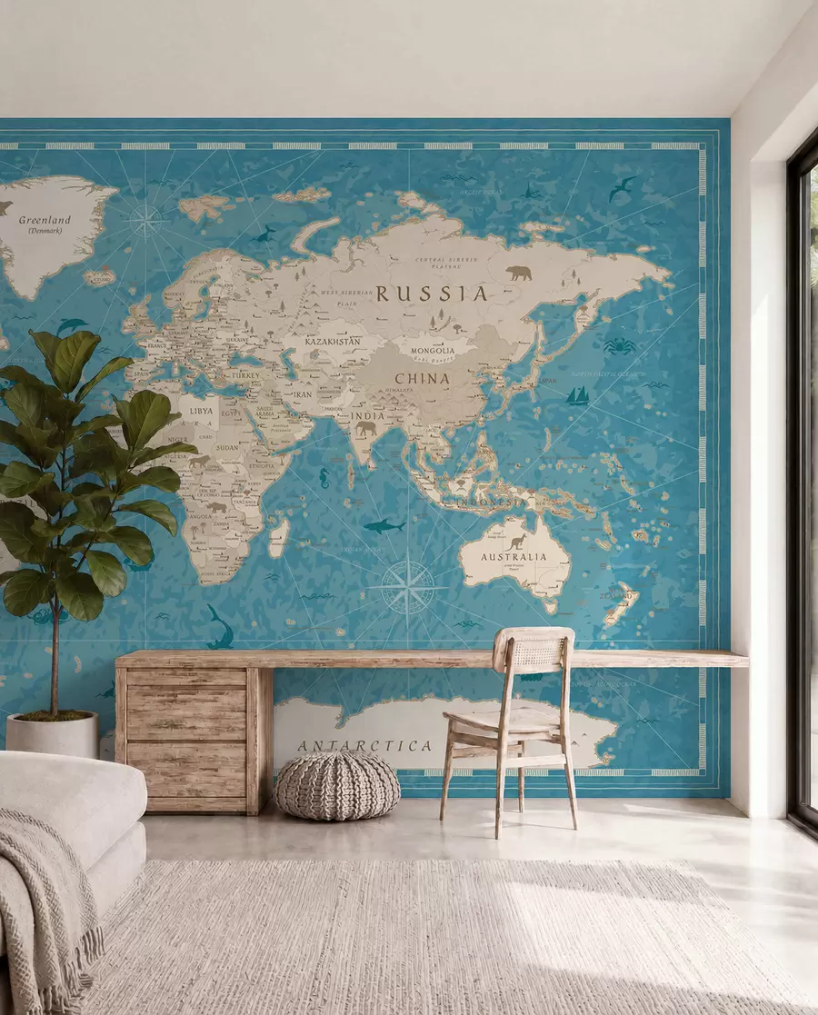 wall murals Светска карта, стара карта u50378