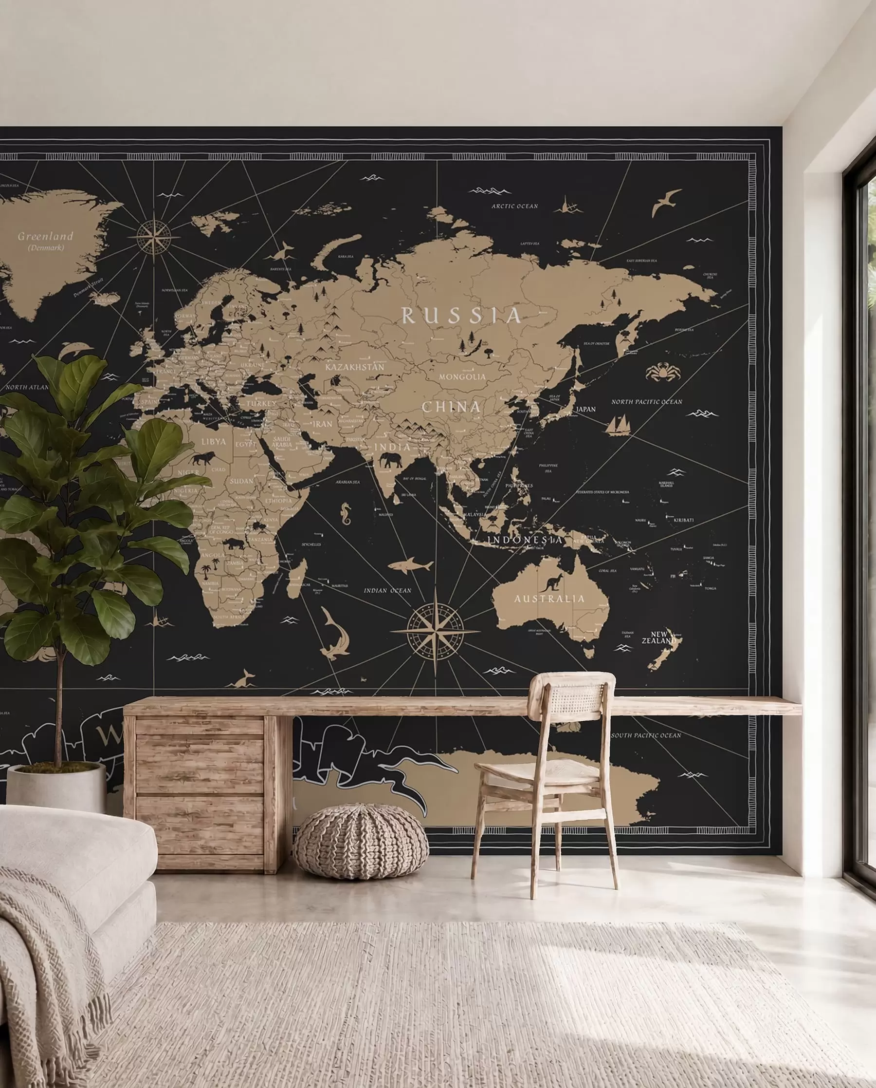 wall murals Винтаге мапа света u50401