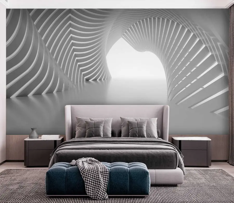wall murals Сива, симетрија и нијансе и нијансе u02035