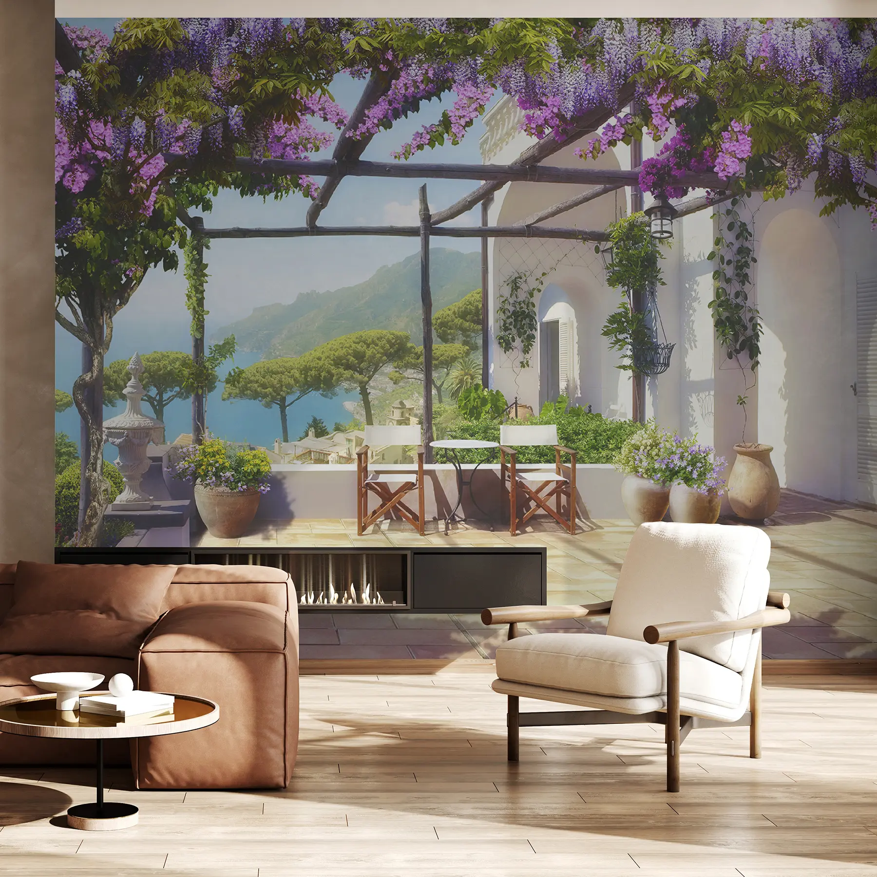 wall murals Вистериа Блоом на веранди u03904