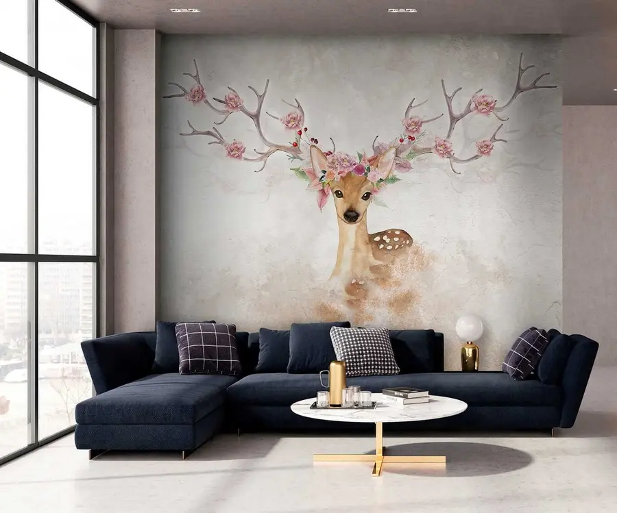 wall murals Биљка, грана и боја u04671