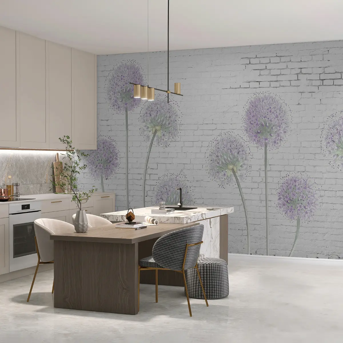 wall murals Маслачак на позадини зида од опеке u05372