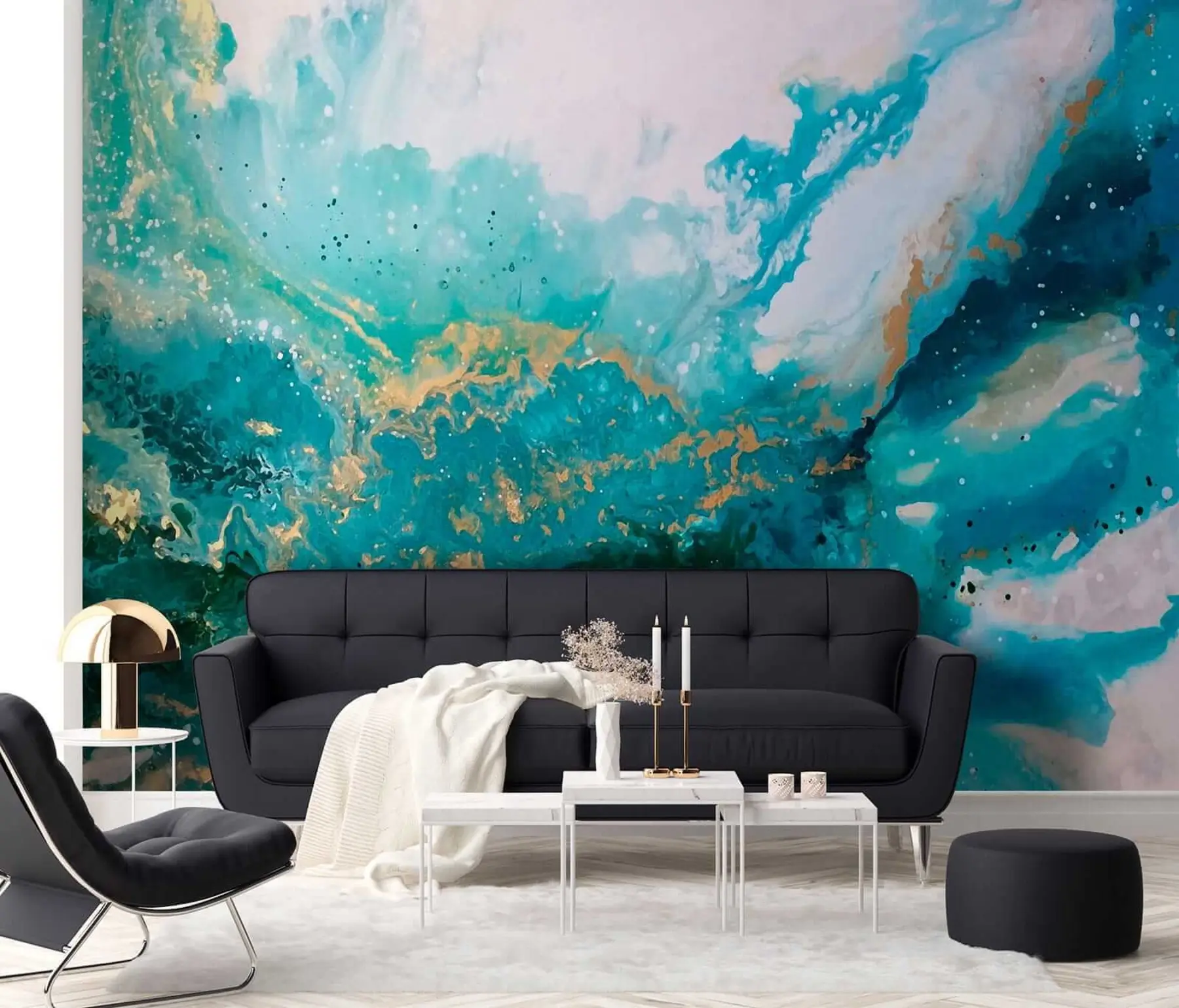 wall murals Светла тиркизна течност u05875