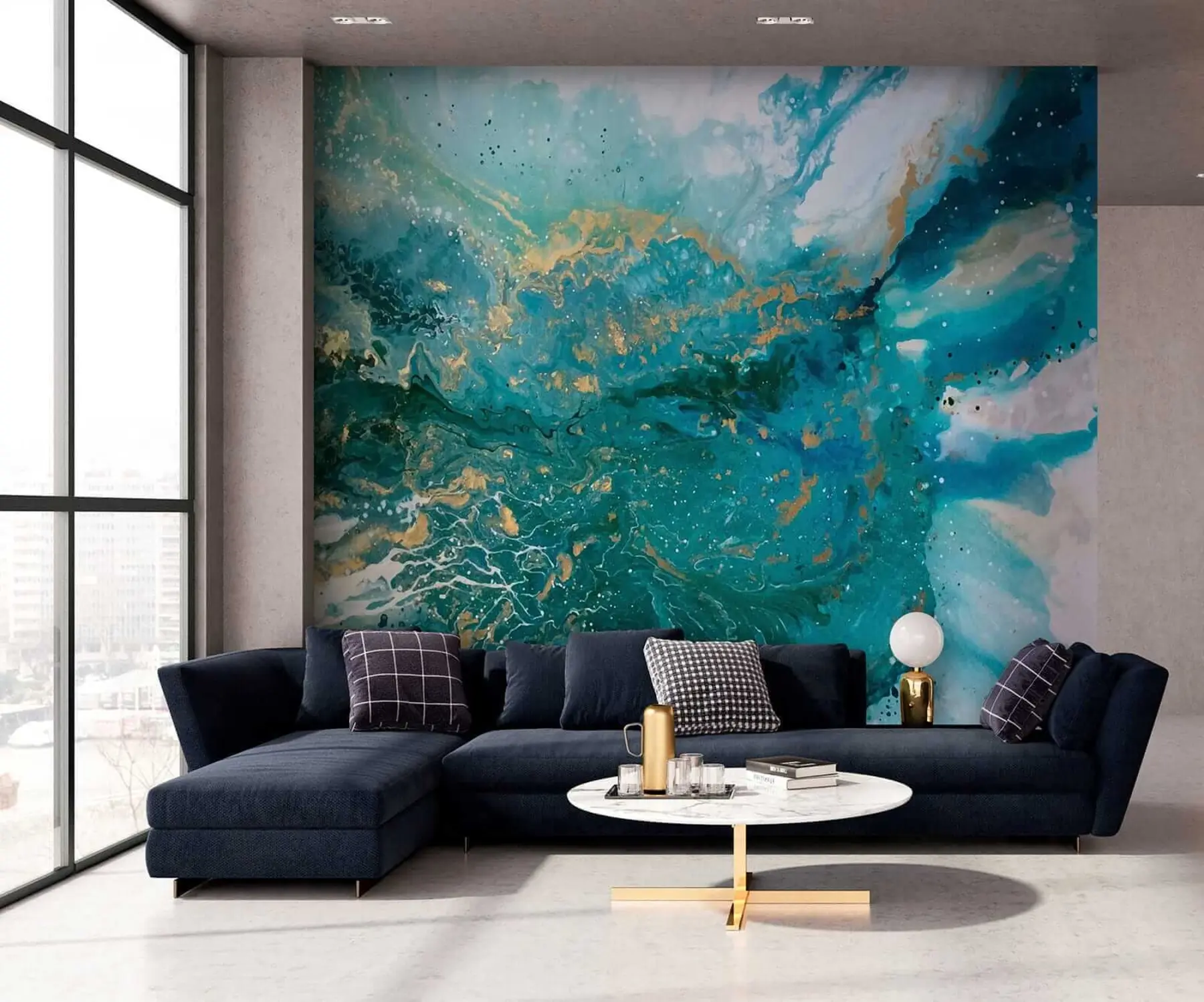 wall murals Светла тиркизна течност u05875