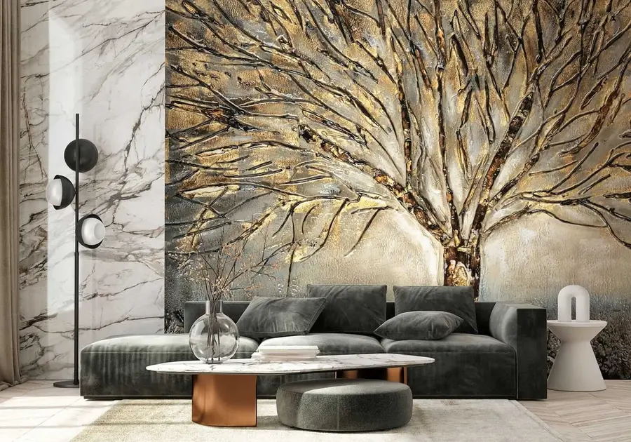 wall murals Раширено дрво у смеђим нијансама u07184