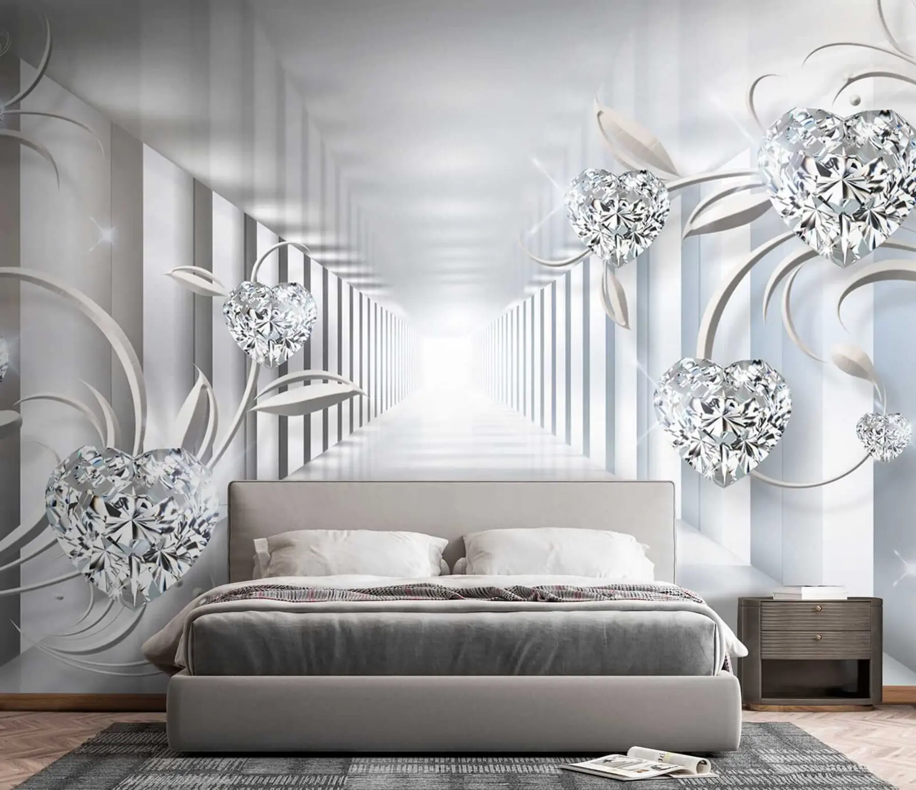 wall murals Дијамантна срца у тунелу u07513