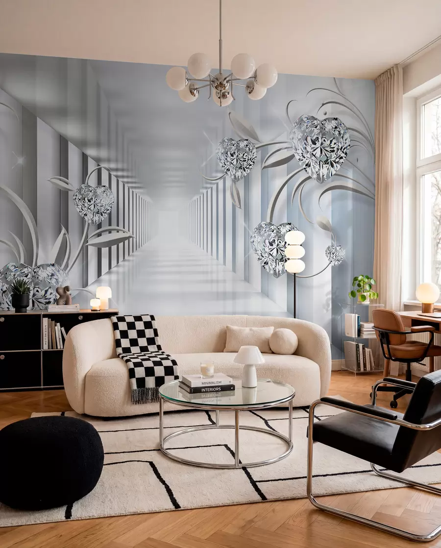 wall murals Дијамантна срца у тунелу u07513
