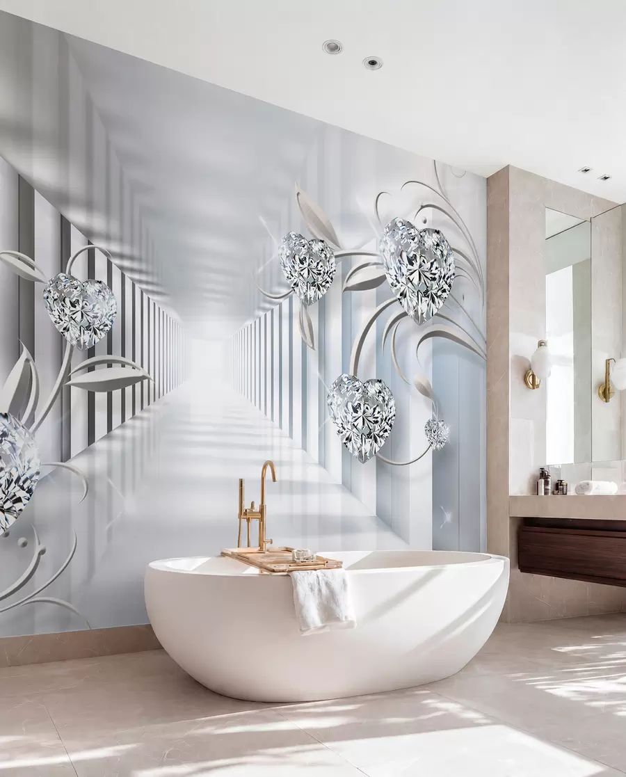 wall murals Дијамантна срца у тунелу u07513