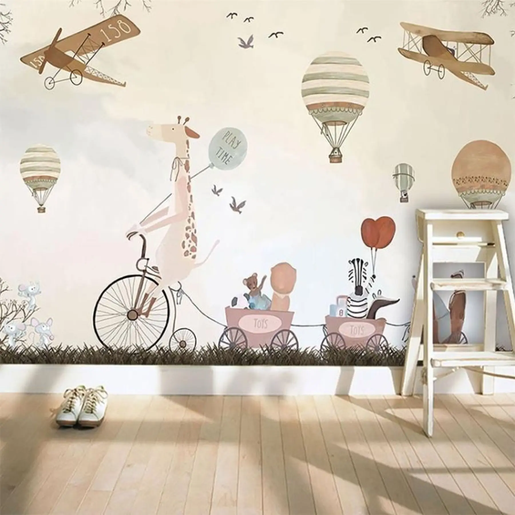 wall murals Парада ваздушне технике у стилу акварела u08348