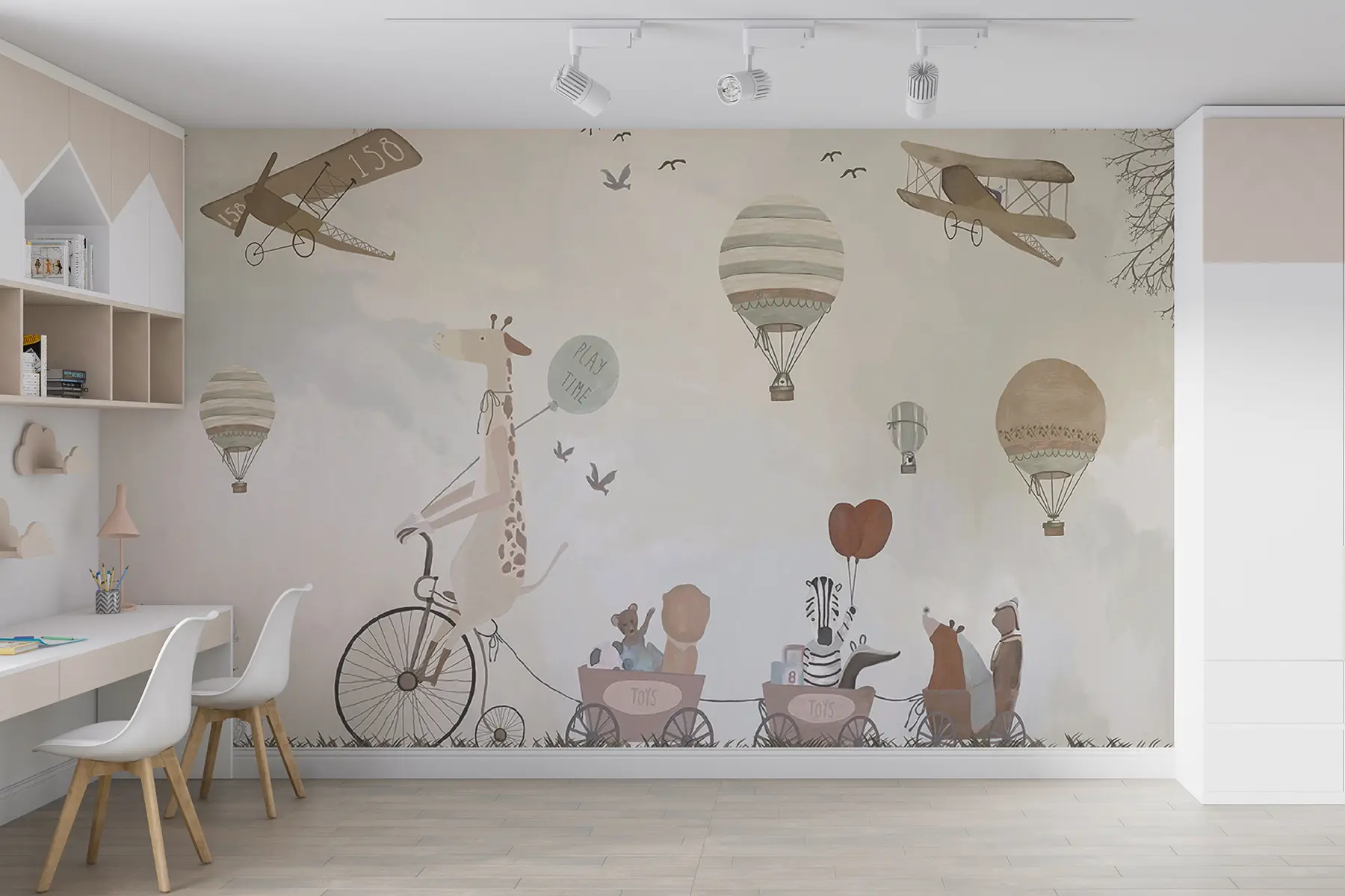 wall murals Парада ваздушне технике у стилу акварела u08348