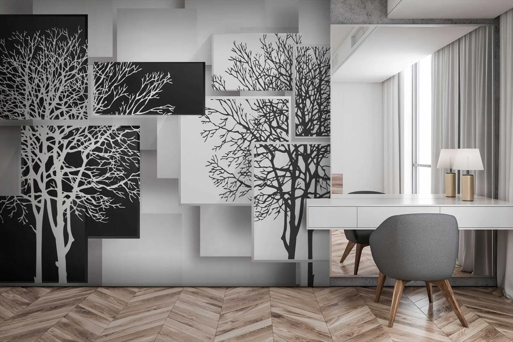 wall murals Јин Јан дрво u09369