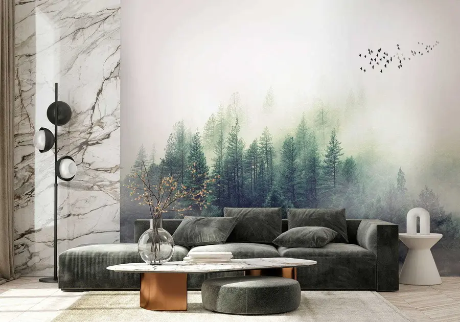 wall murals Шума и птице у магли u10882