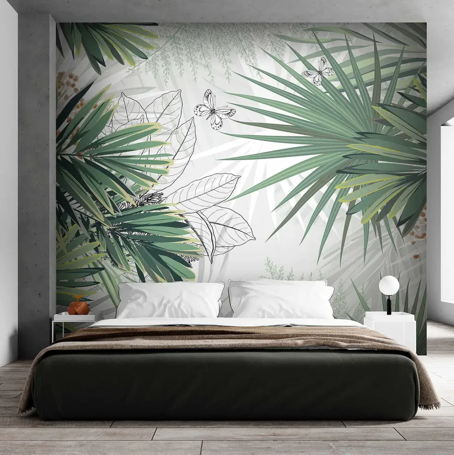 wall murals Зелене гране палми u12819