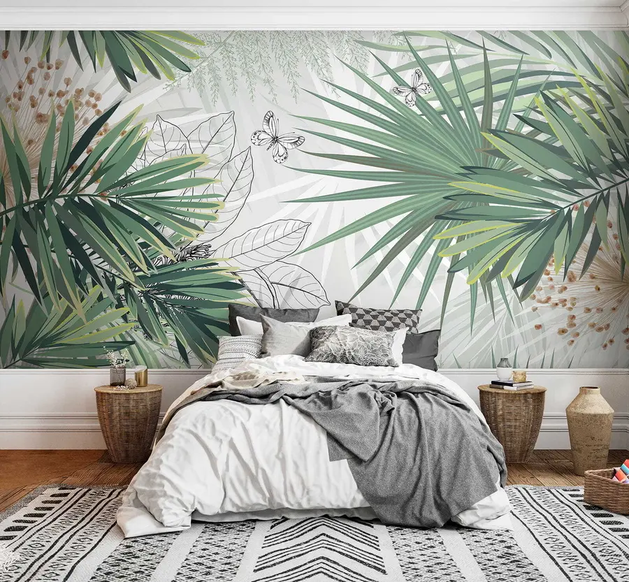 wall murals Зелене гране палми u12819