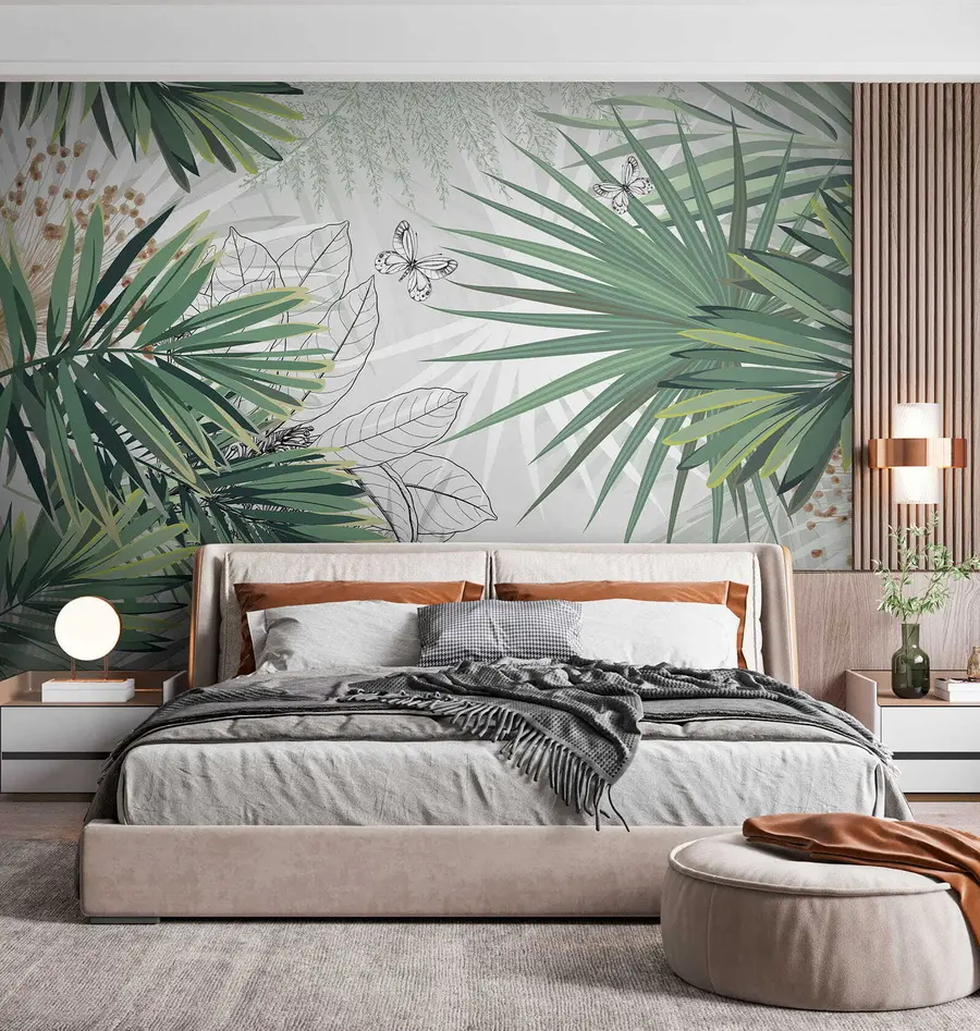 wall murals Зелене гране палми u12819