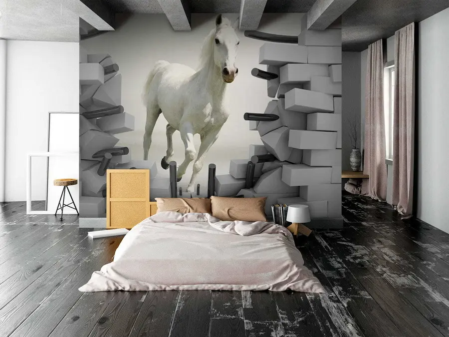 wall murals Коњ и цигле u14352