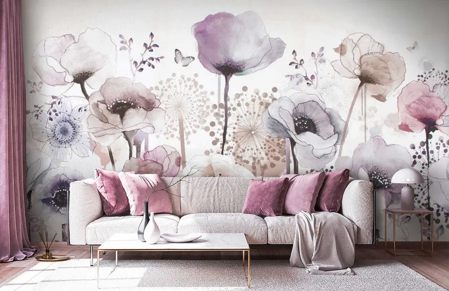 wall murals Цвет, латица и љубичаста u14503