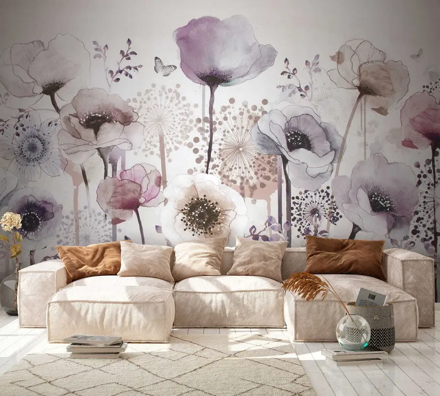 wall murals Цвет, латица и љубичаста u14503