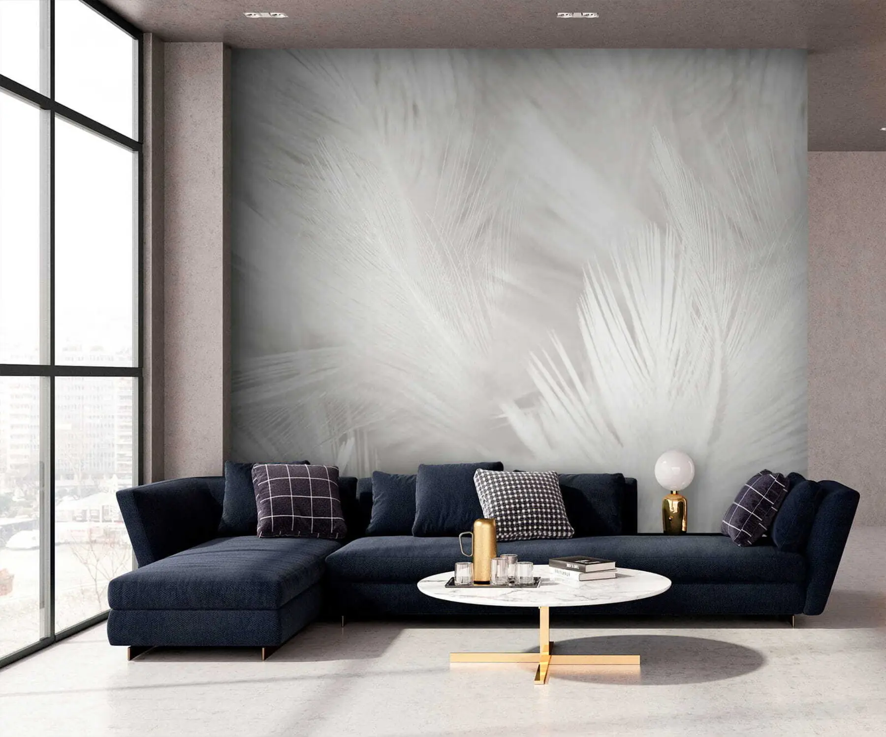 wall murals Биљка, око и перо u15622