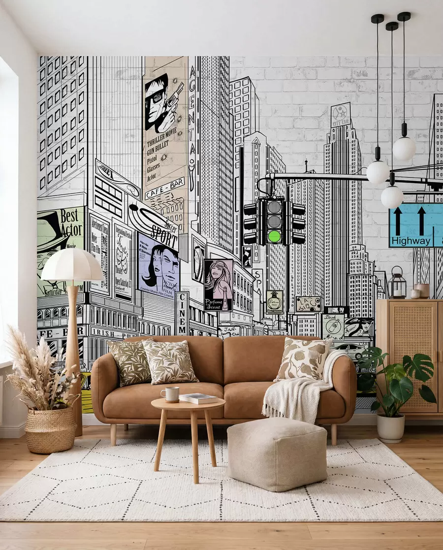 wall murals Мегаполис у стилу стрипа u21095