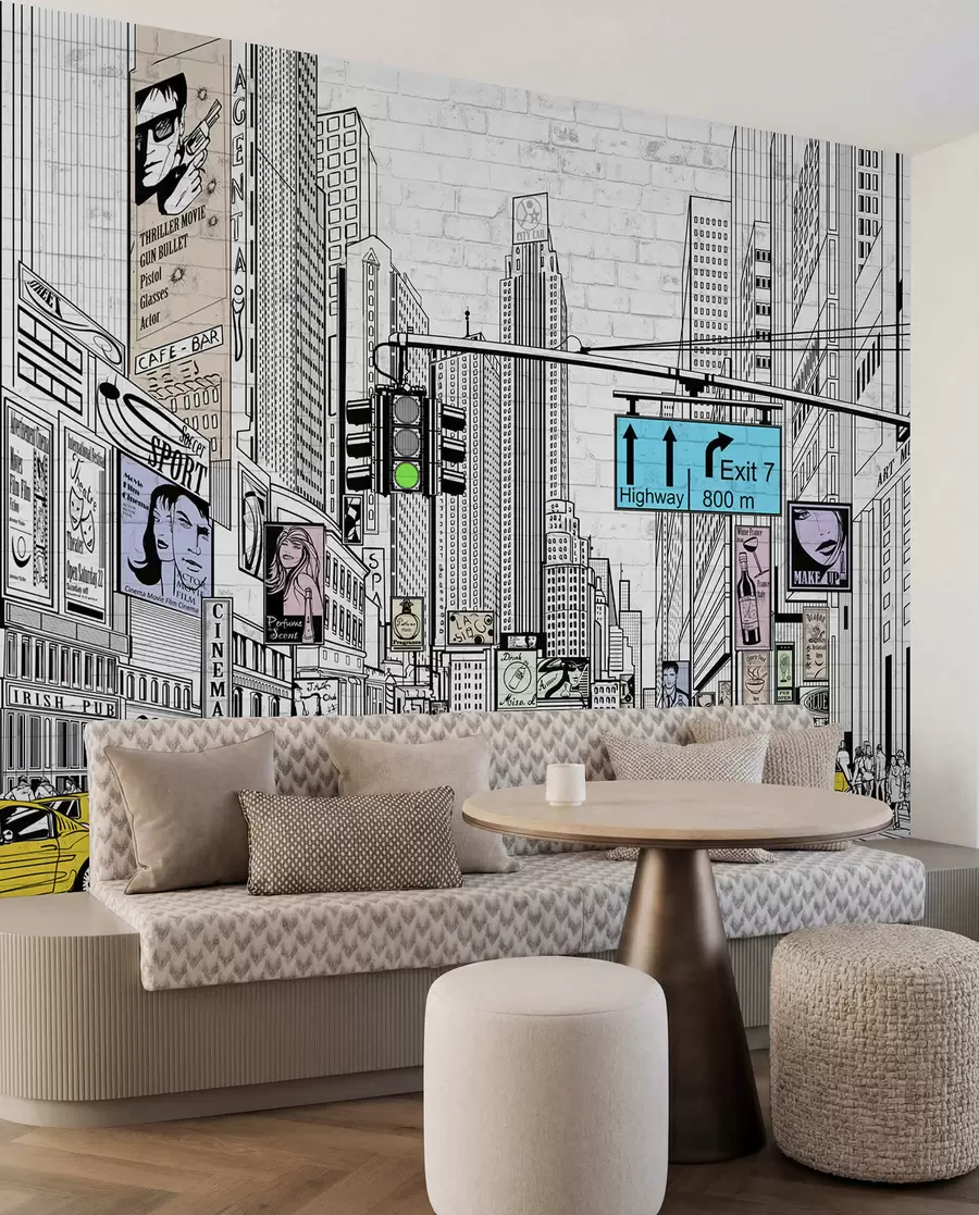 wall murals Мегаполис у стилу стрипа u21095