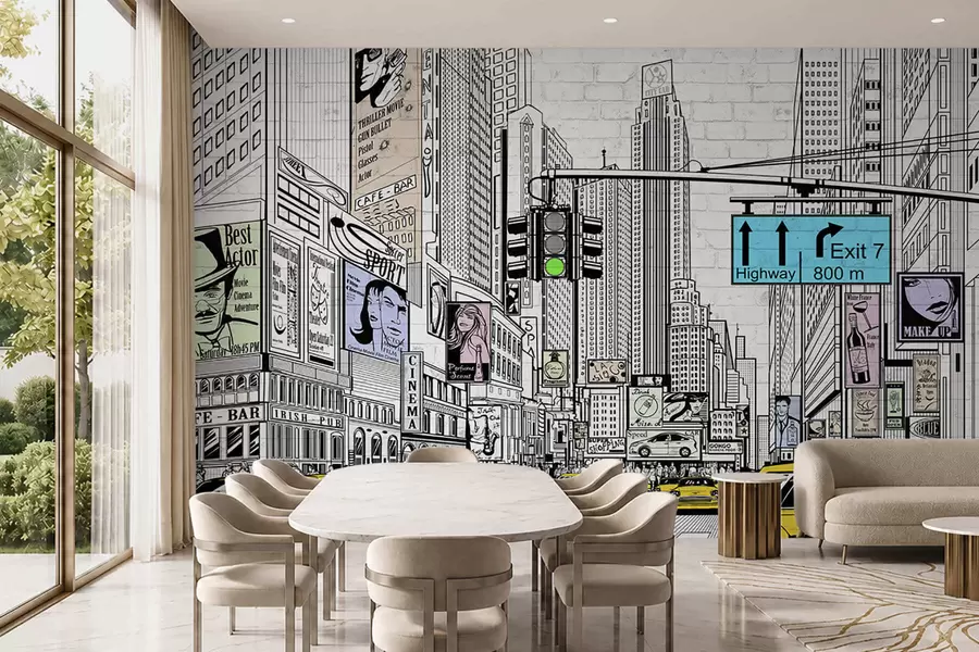 wall murals Мегаполис у стилу стрипа u21095