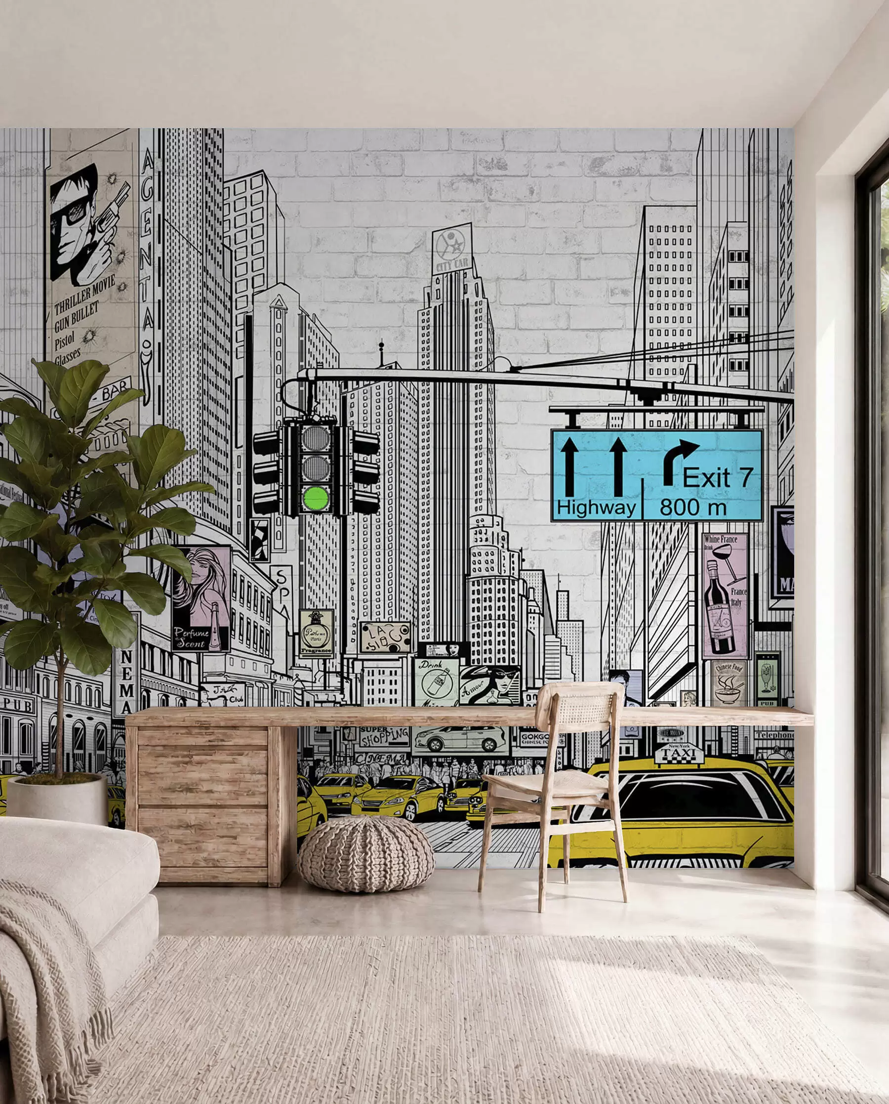 wall murals Мегаполис у стилу стрипа u21095