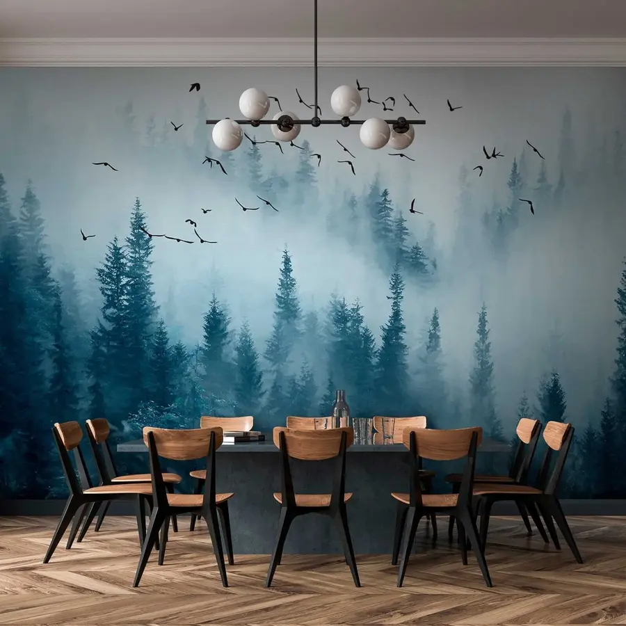 wall murals Шума у ​​магли и птице u22288