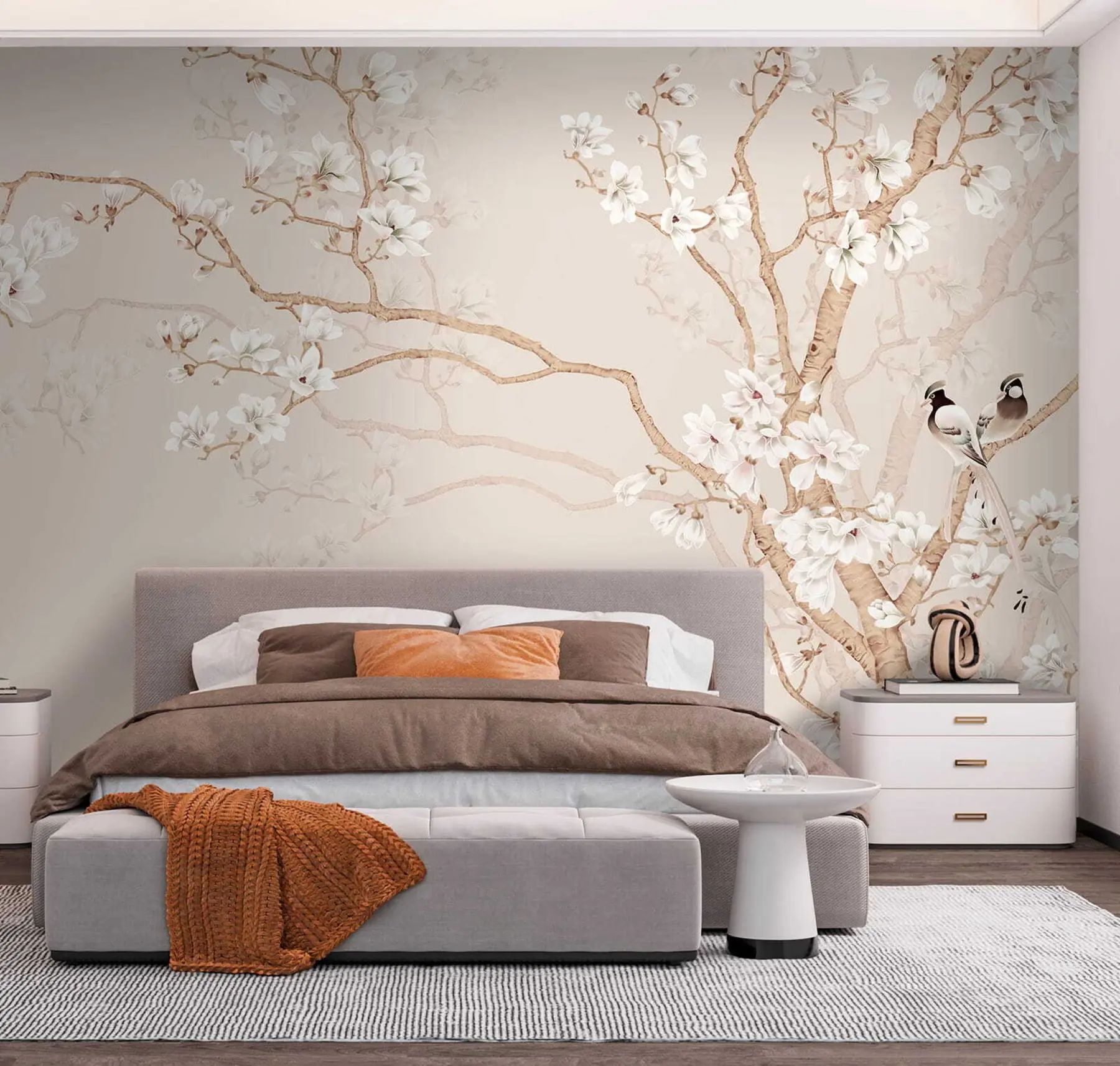 wall murals Дрво и птице цветања u25842