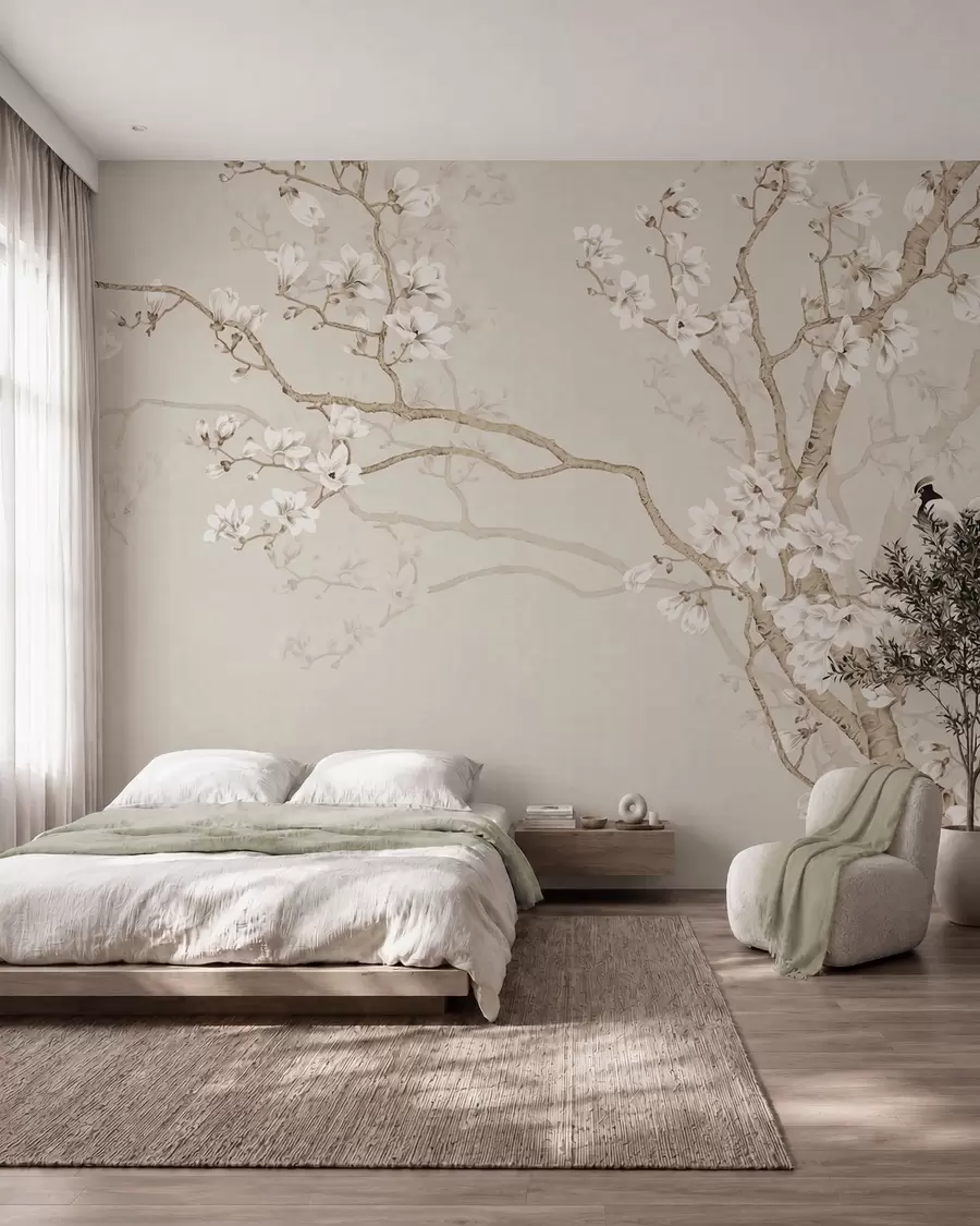 wall murals Дрво и птице цветања u25842