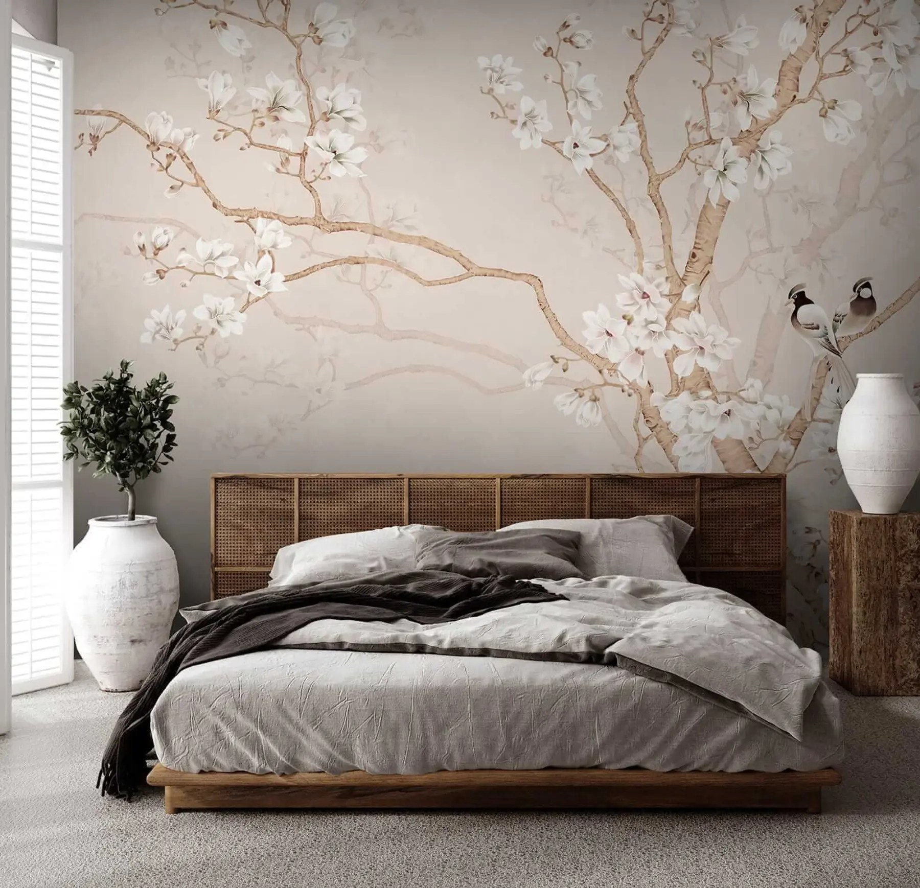 wall murals Дрво и птице цветања u25842