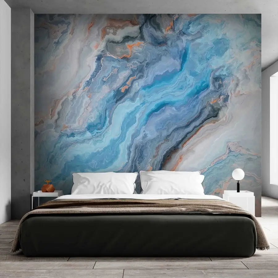 wall murals Плави мермер u28985
