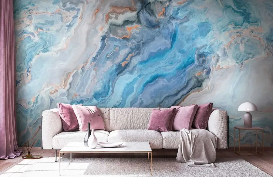 wall murals Плави мермер u28985