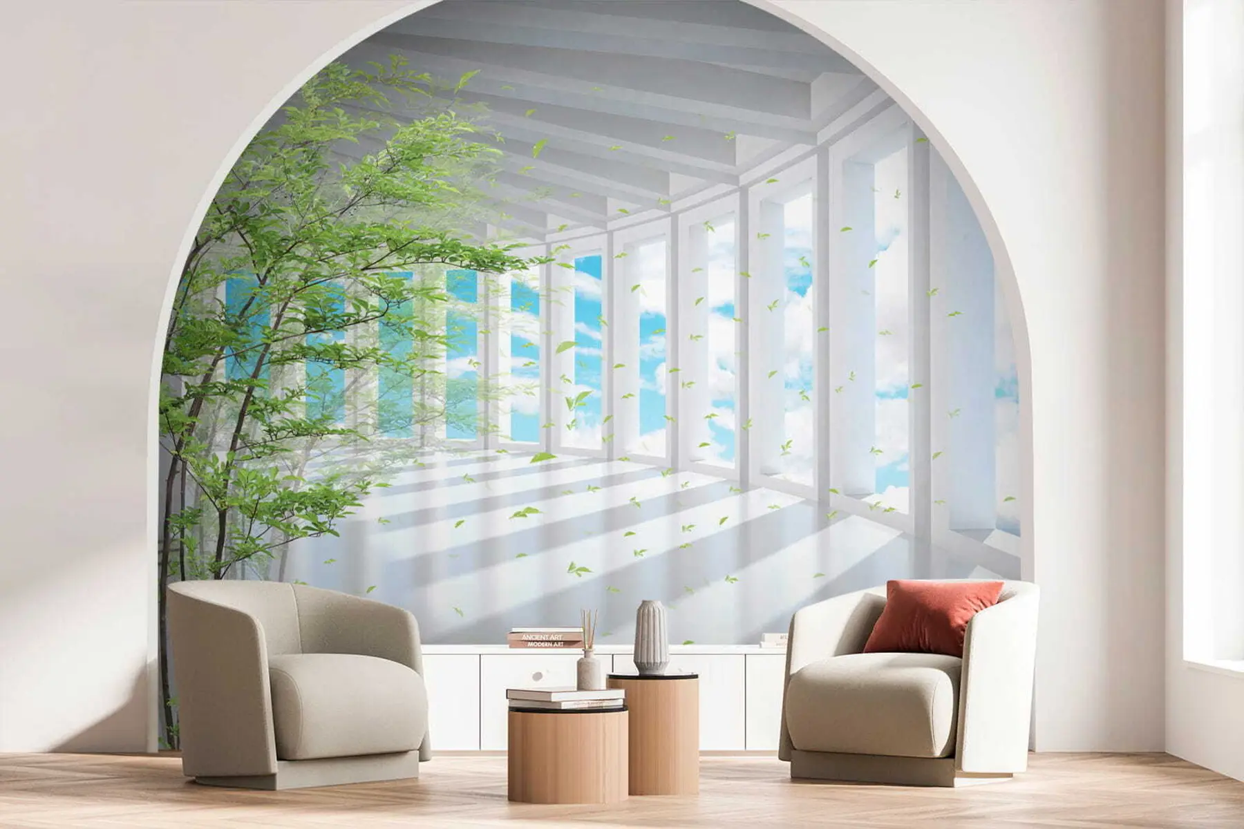 wall murals Тунел са погледом на облаку u29922