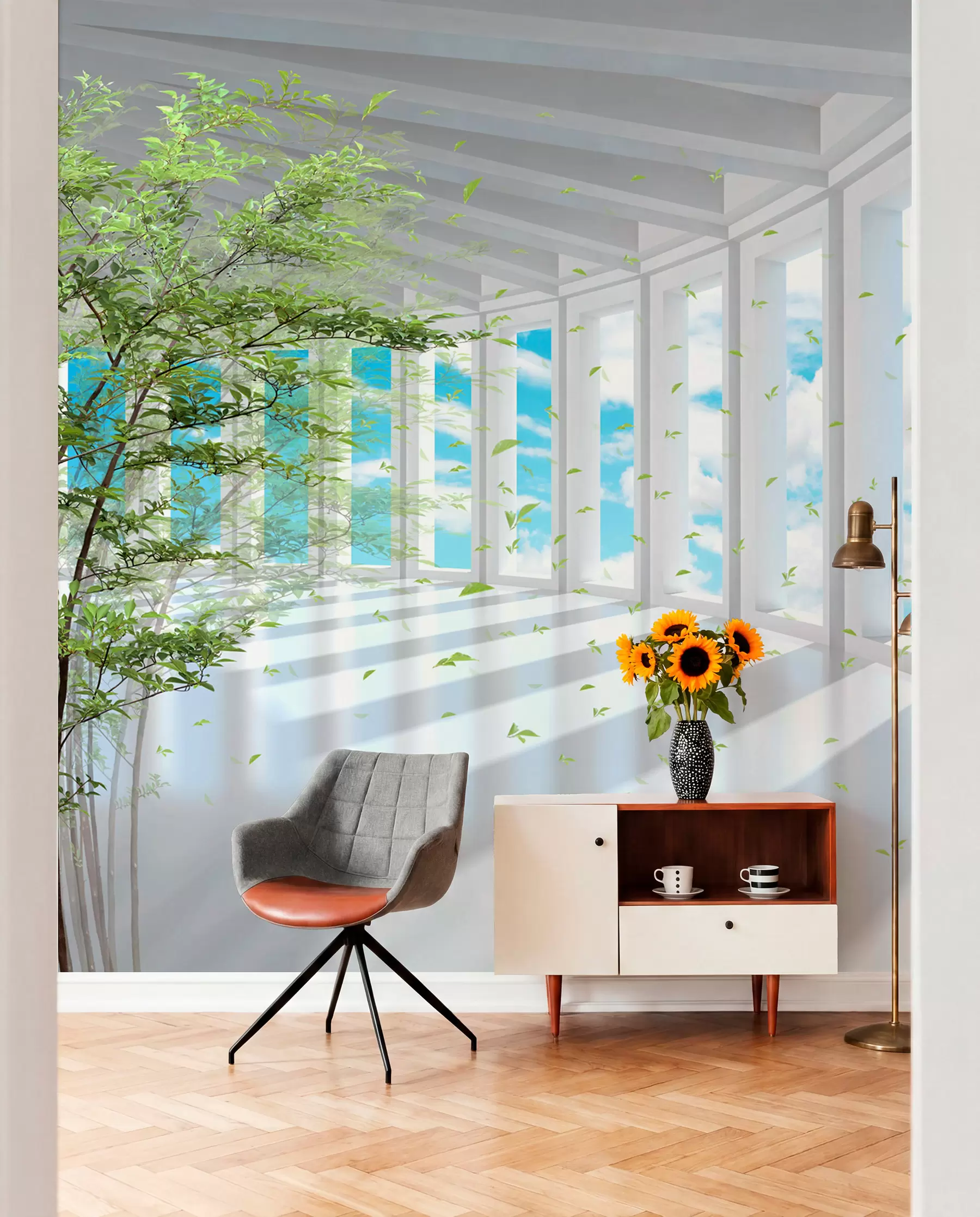 wall murals Тунел са погледом на облаку u29922