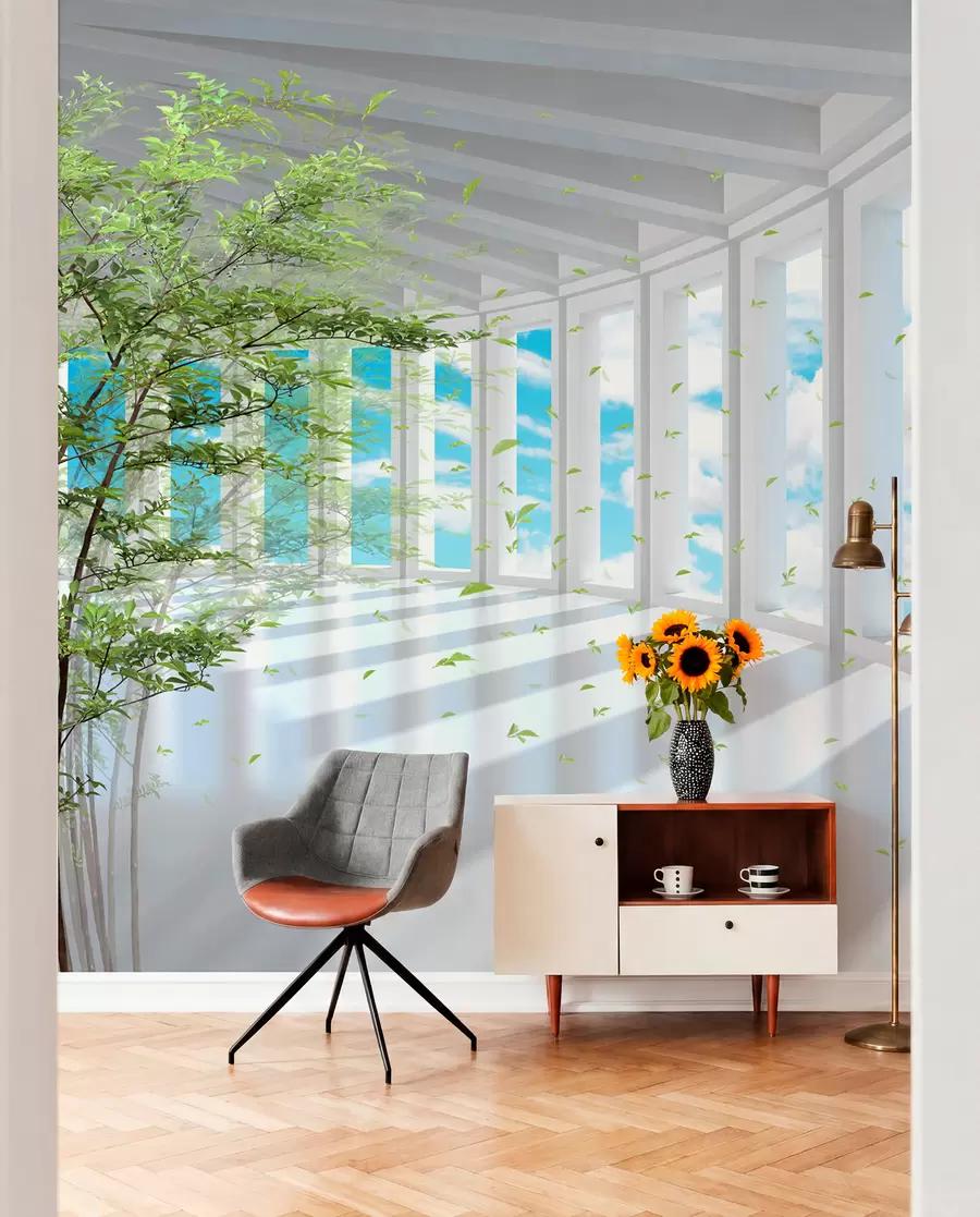 wall murals Тунел са погледом на облаку u29922