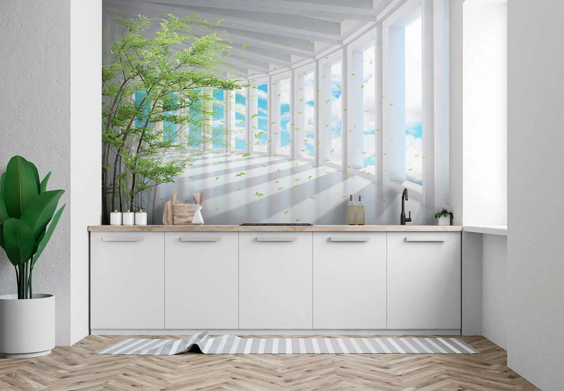 wall murals Тунел са погледом на облаку u29922