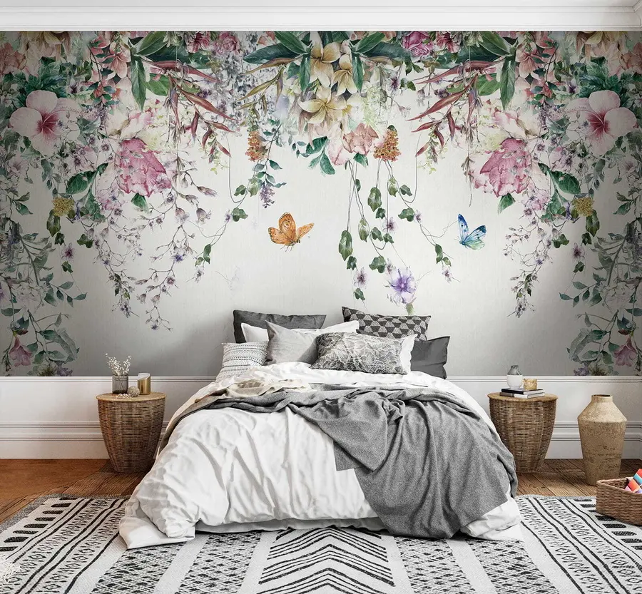 wall murals Екотично цвеће и лептири u30601