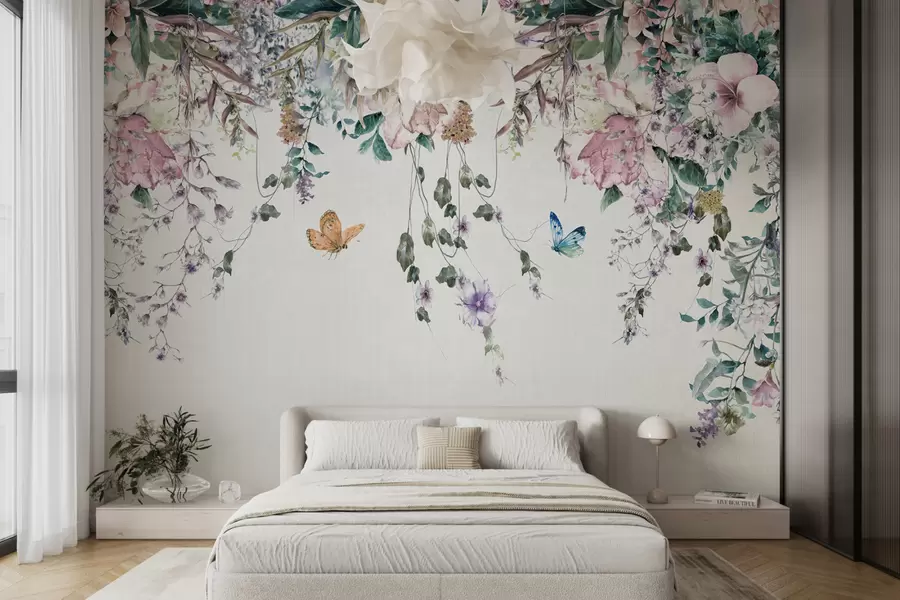 wall murals Екотично цвеће и лептири u30601