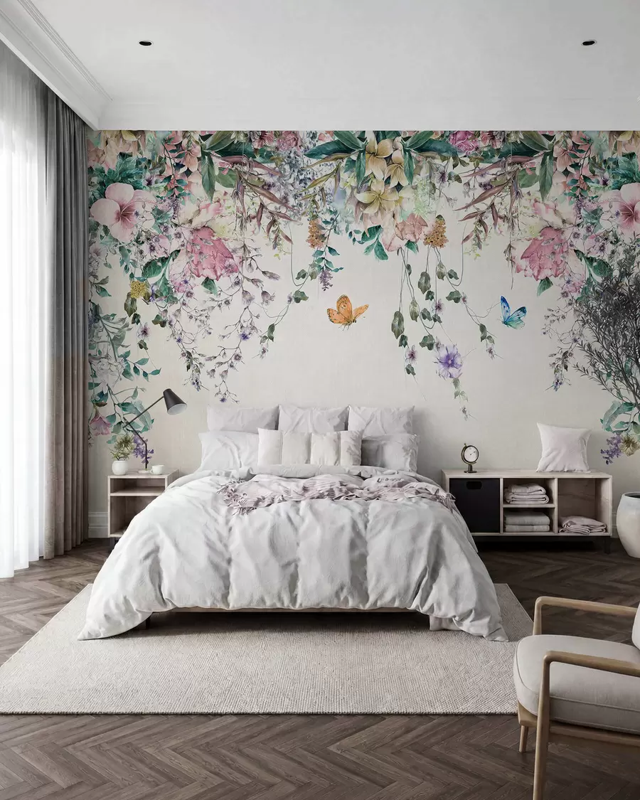 wall murals Екотично цвеће и лептири u30601
