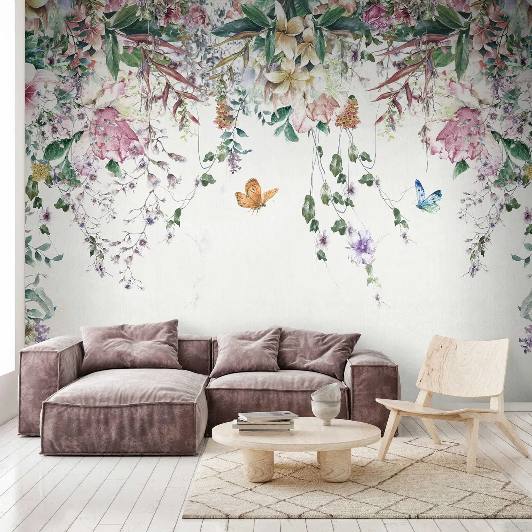 wall murals Екотично цвеће и лептири u30601