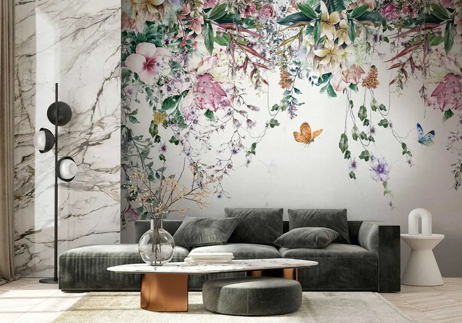 wall murals Екотично цвеће и лептири u30601