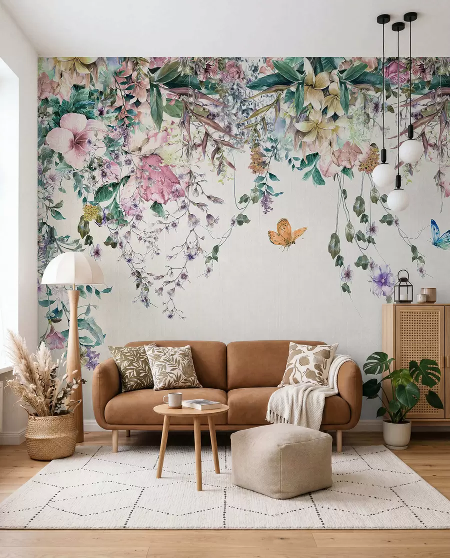 wall murals Екотично цвеће и лептири u30601