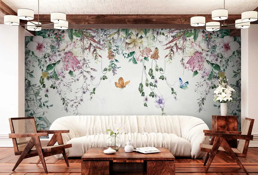 wall murals Екотично цвеће и лептири u30601