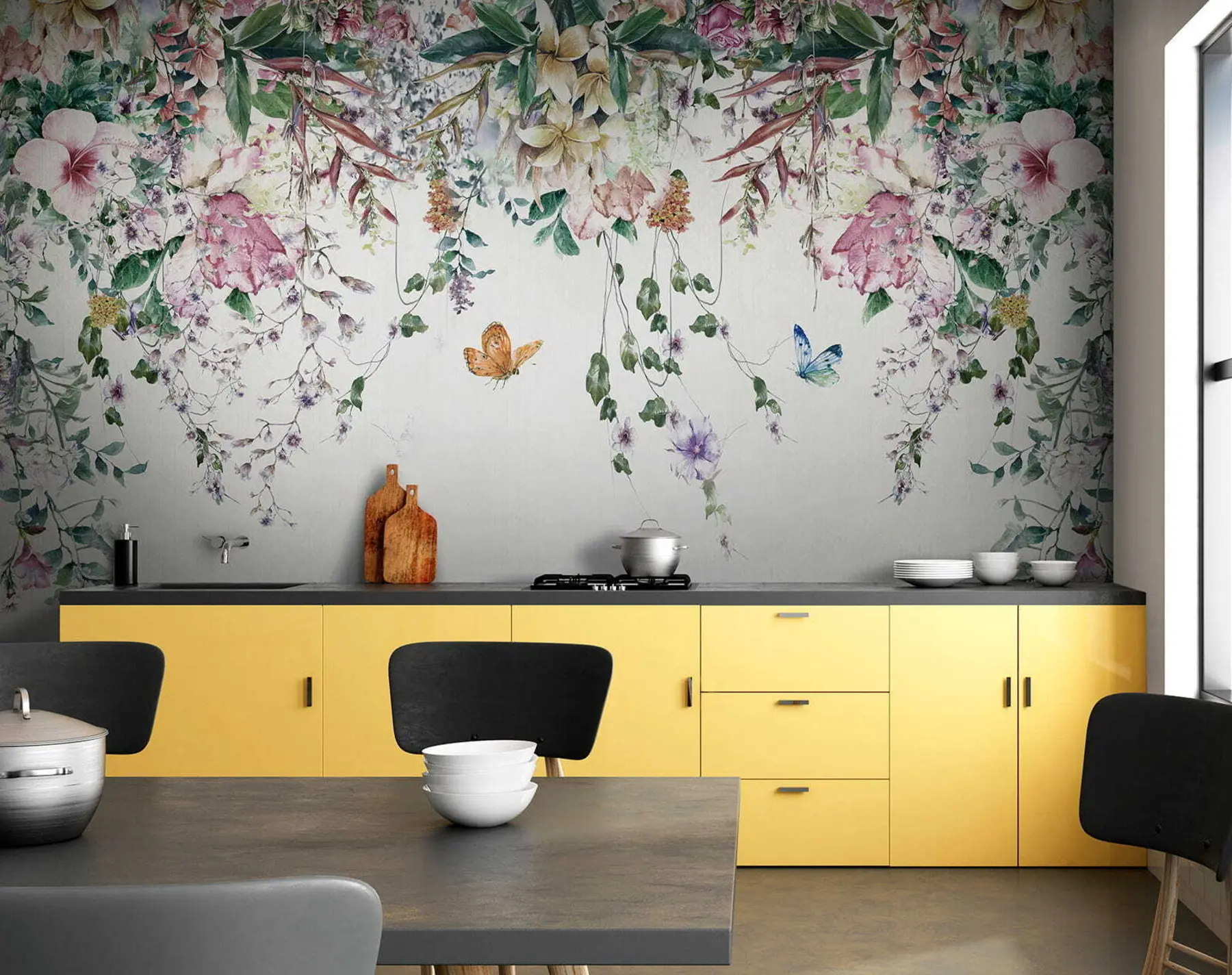 wall murals Екотично цвеће и лептири u30601