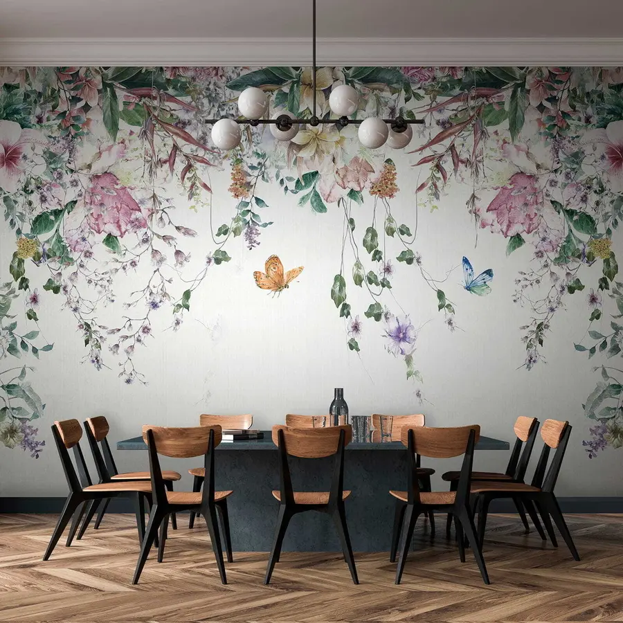 wall murals Екотично цвеће и лептири u30601