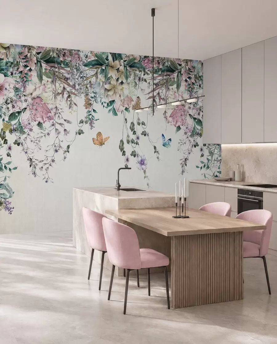 wall murals Екотично цвеће и лептири u30601